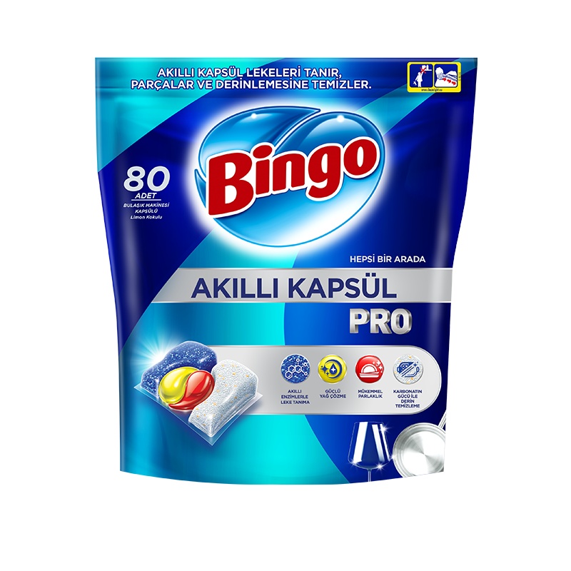 Bingo Akıllı Bulaşık Kapsülü Pro 80 Adet - BİNGO