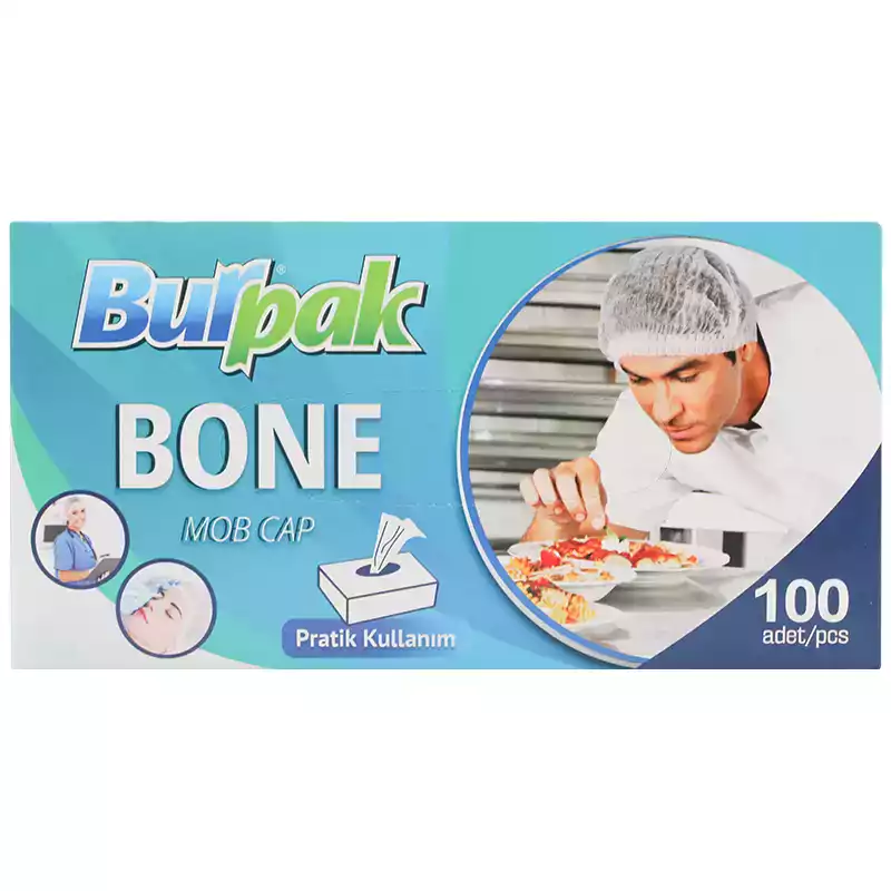 Burpak Tek Kullanımlık Bone Kutulu 100'lü