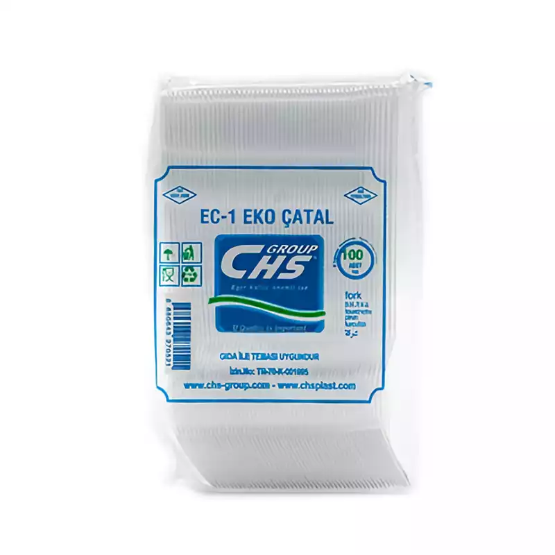 Chs Ekonomik Plastik Çatal Şeffaf 100 Lü - 1