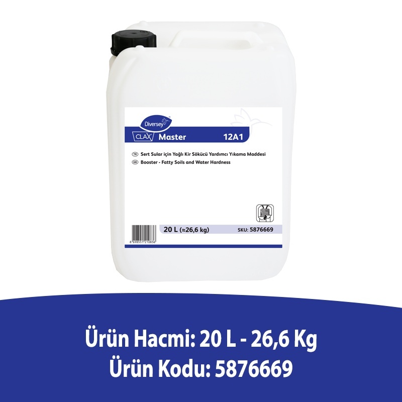 Diversey Clax Master 12A1 Sert Sular İçin Yağ ve Kir Sökücü 20L - 2