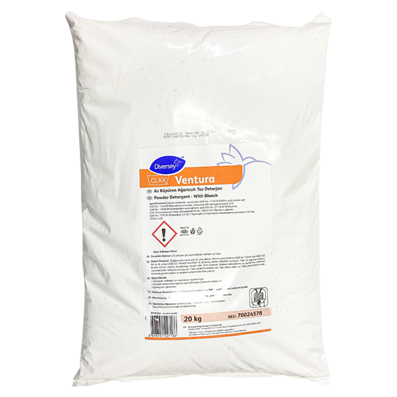 Diversey Clax Ventura Az Köpüren Ağartıcılı Toz Deterjan 20 Kg - 3