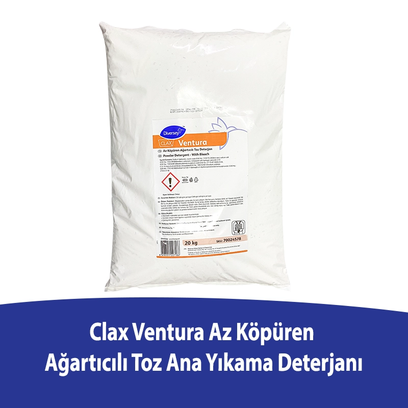 Diversey Clax Ventura Az Köpüren Ağartıcılı Toz Deterjan 20 Kg - 1