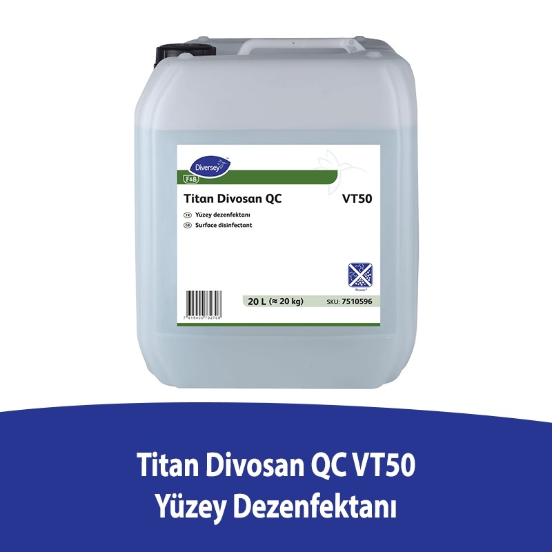 Diversey Divosan QC VT50 Açık Alan Yüzey Dezenfektanı 20L - 1