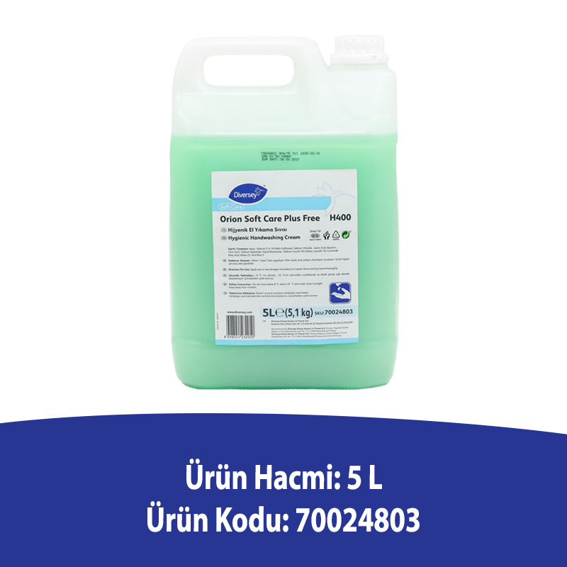 Diversey Orion Soft Care Plus Free Yeşil Sedefli El Yıkama Sıvısı 5 L - 2