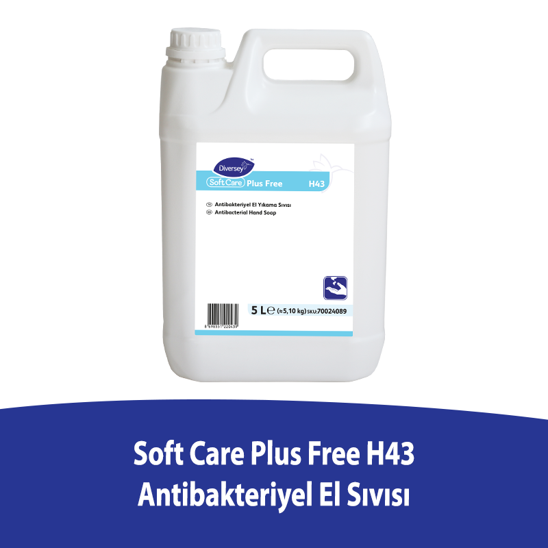 Diversey Soft Care Plus Free H43 Antibakteriyel El Yıkama Sıvısı 5L - 1