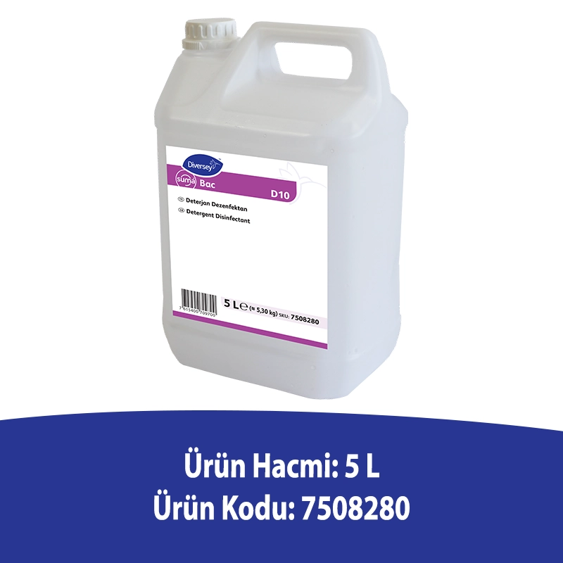 Diversey Suma Bac D10 Dezenfektanlı Yüzey Deterjanı 5L - 2