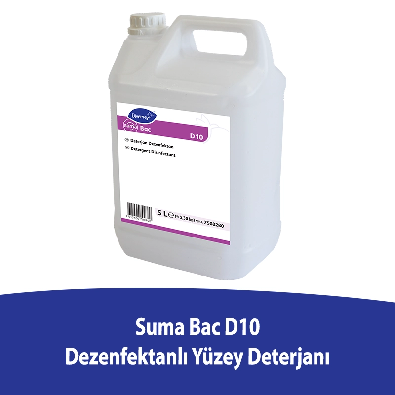 Diversey Suma Bac D10 Dezenfektanlı Yüzey Deterjanı 5L - 1