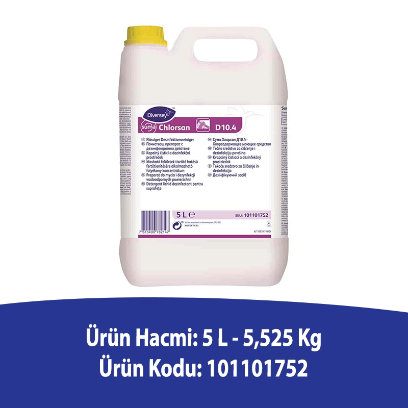 Diversey Suma Chlorsan D10.4 Dezenfektanlı Deterjan 5 L - 2