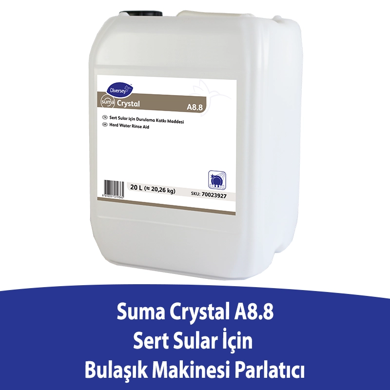 Diversey Suma Crystal A8.8 Sert Sular İçin Bulaşık Makinesi Parlatıcısı 20 L - 1