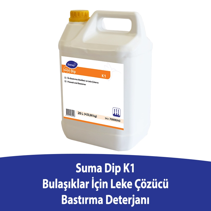 Diversey Suma Dip K1 Bulaşıklar İçin Leke Çözücü Bastırma Deterjanı 20L - 1