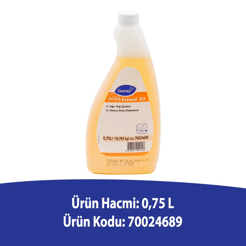 Diversey Suma Extend D3 Ağır Yağ Çözücü 750 Ml - 2