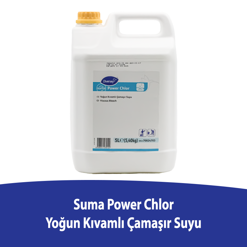 Diversey Suma Power Chlor Yoğun Kıvamlı Çamaşır Suyu 5L - 1