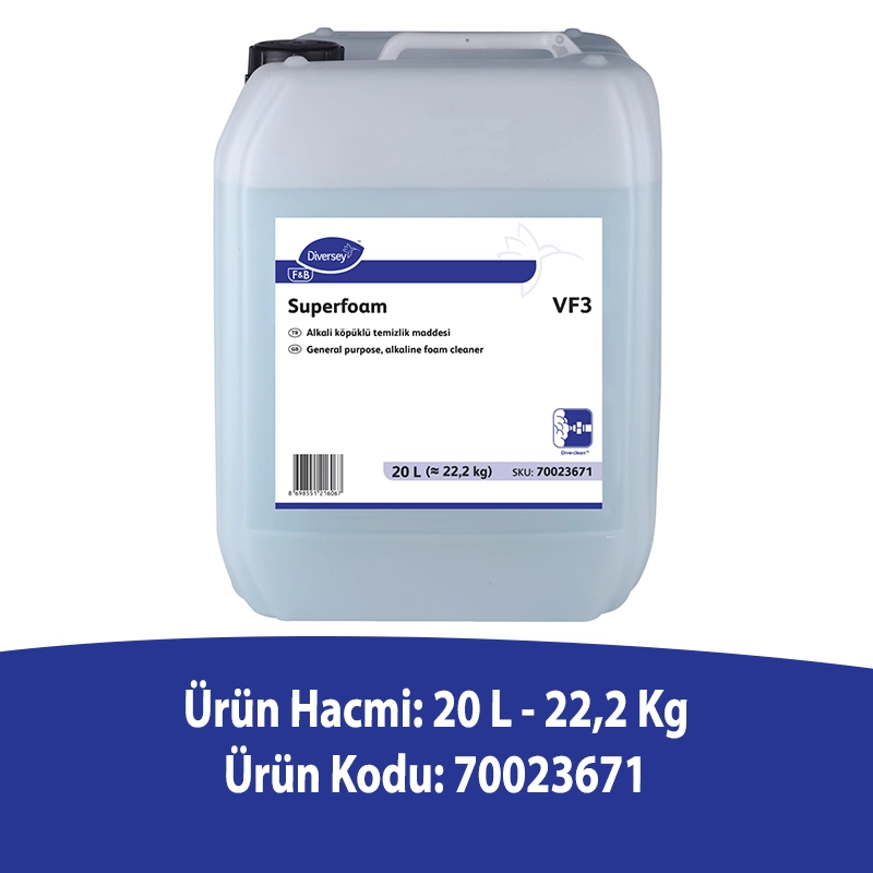 Diversey Superfoam VF3 Köpüklü Ağır Yağ ve Kir Çözücü Deterjan 20 L - 2