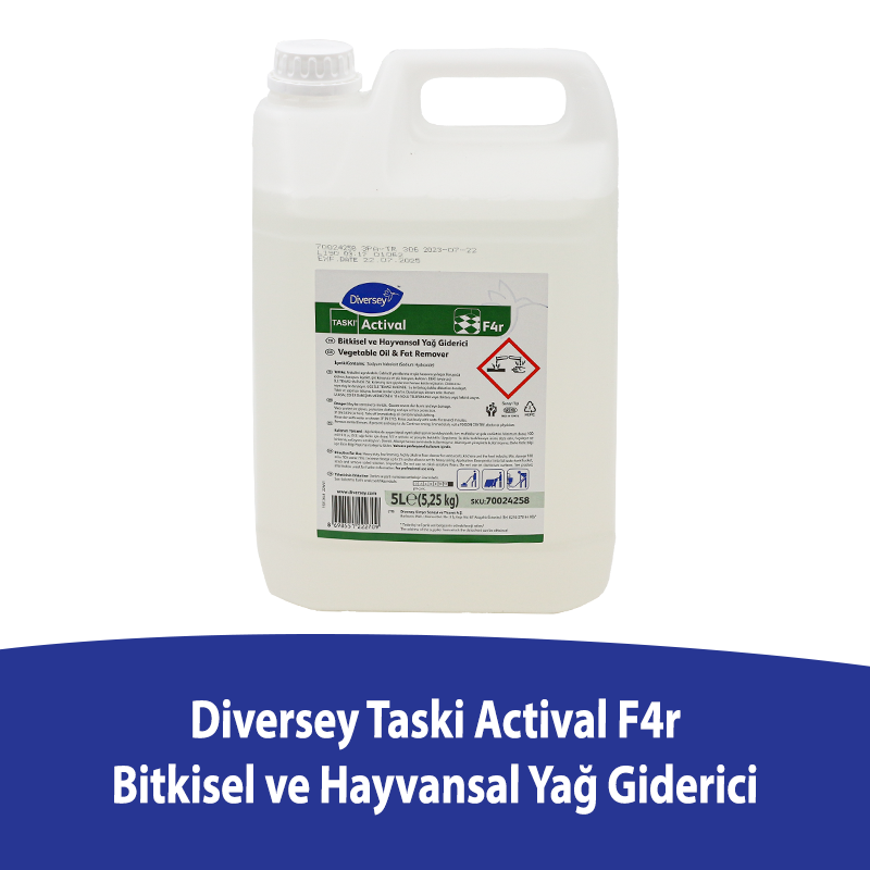 Diversey Taski Actival Bitkisel ve Hayvansal Yağ Giderici F4r 5L/5,25 Kg - 1