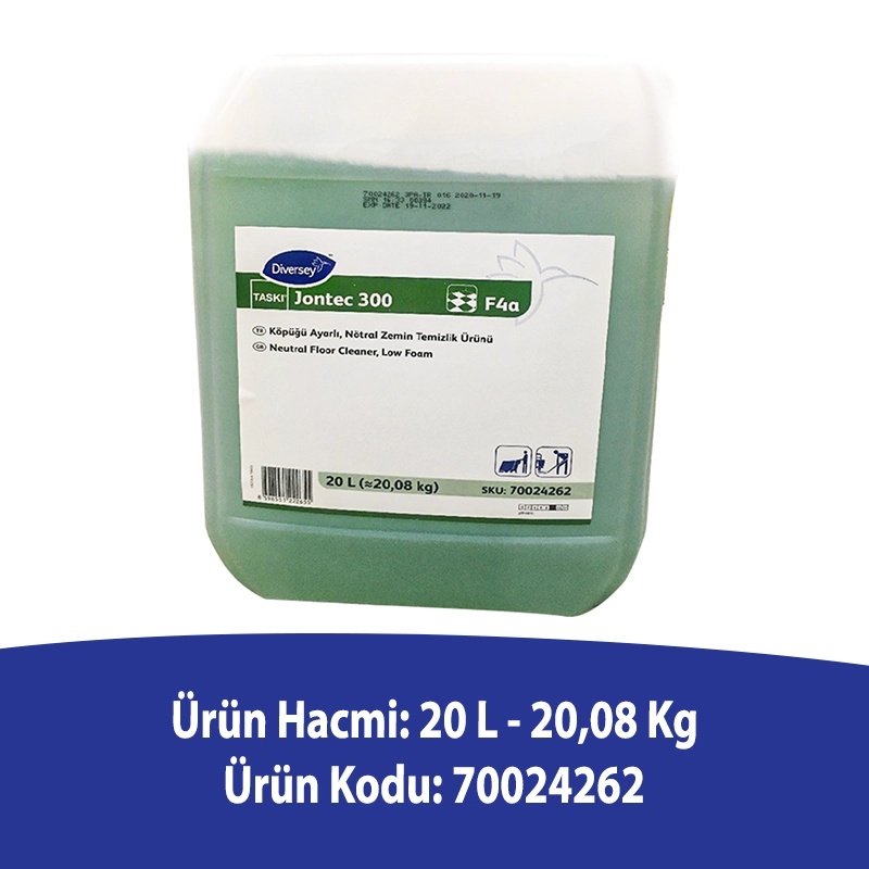 Diversey Taski Jontec 300 F4A Nötral Zemin Temizlik Deterjanı 20 L - 2