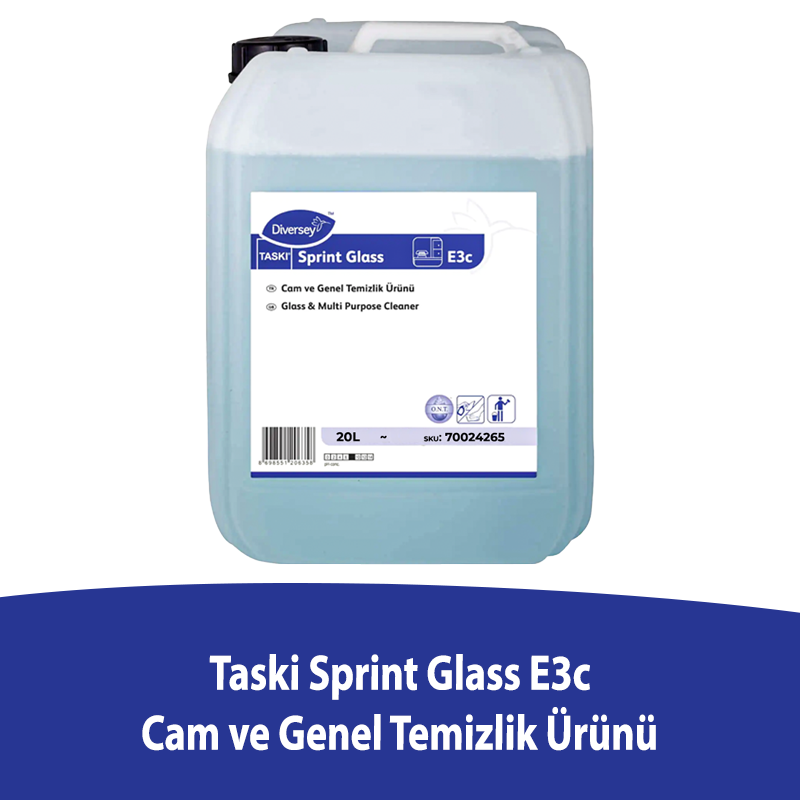 DIVERSEY - Diversey Taski Sprint Glass E3C Cam ve Parlak Yüzey Temizleme Ürünü 20 L (1)