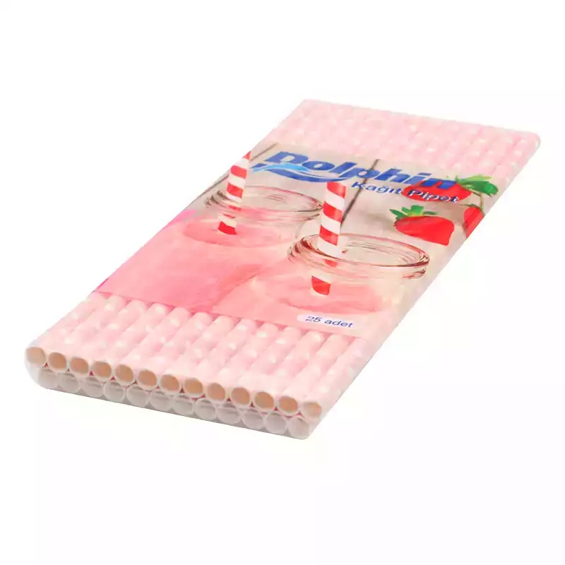 Dolphin Kağıt Pipet Desenli 25'li - DOLPHİN (1)