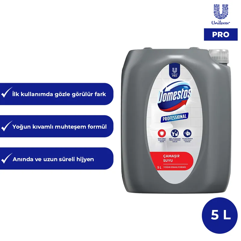 Domestos Professional Yoğun Kıvamlı Çamaşır Suyu 5L - 5Kg U Pro - 1
