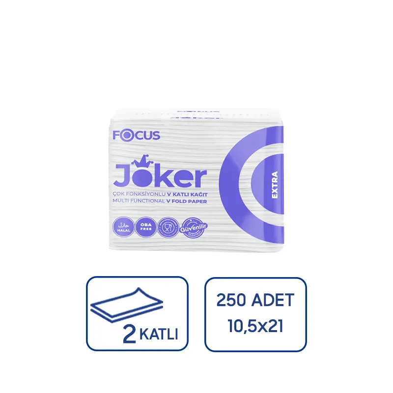 Focus Extra Joker V Katlı Kağıt Peçete 250'li 30 Paket - 1