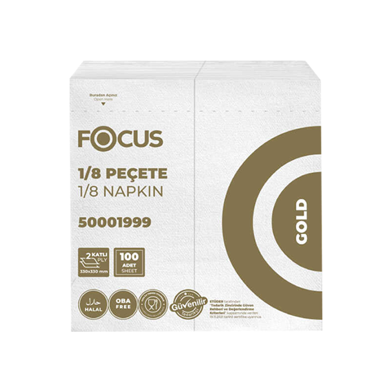 Focus Gold Maxi Garson Katlama Peçete 1/8 100Lü 24 Paket - 2