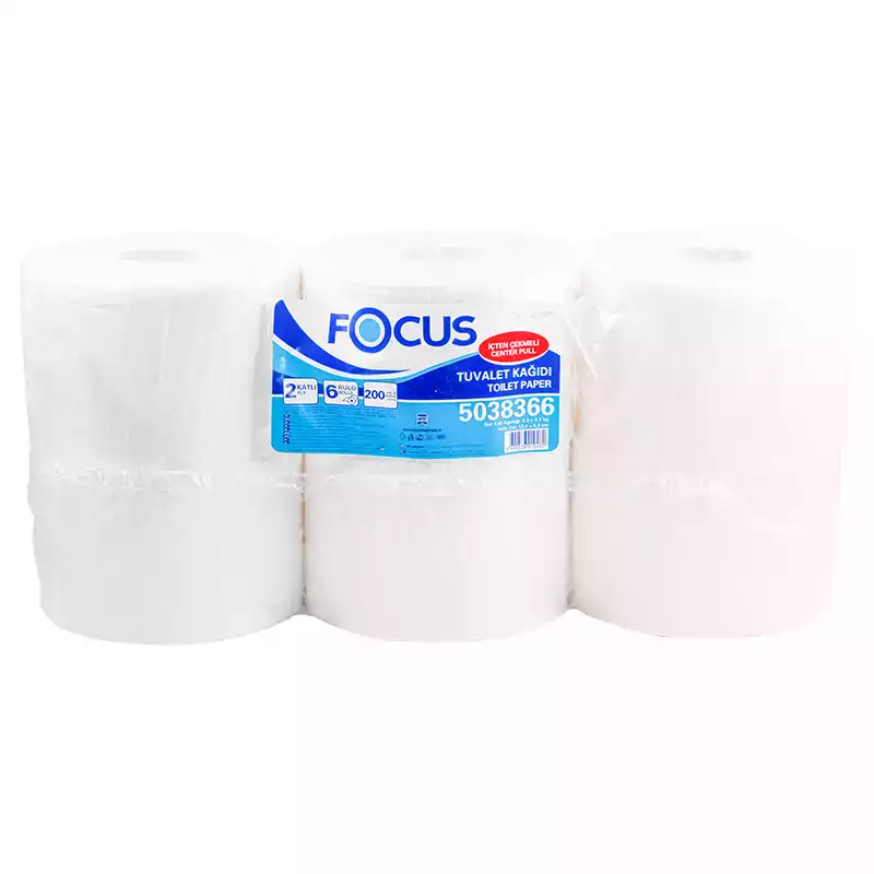 Focus İçten Çekmeli Tuvalet Kağıdı Gofrajsız 6 Lı 200 Mt - 1