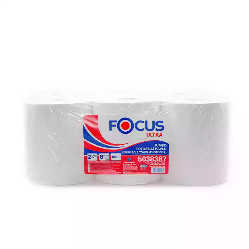 Focus Jumbo Fotoselli Kağıt Havlu 20,7cm 2 Katlı 23 Gr 6Lı Rulo