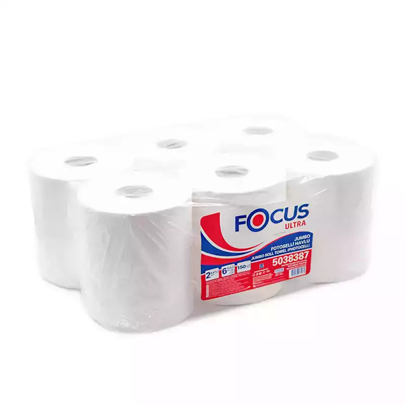 Focus Jumbo Fotoselli Kağıt Havlu 20,7cm 2 Katlı 23 Gr 6Lı Rulo - Thumbnail