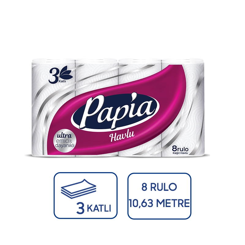 Focus Papia Kağıt Havlu 8li 3 Paket - 1