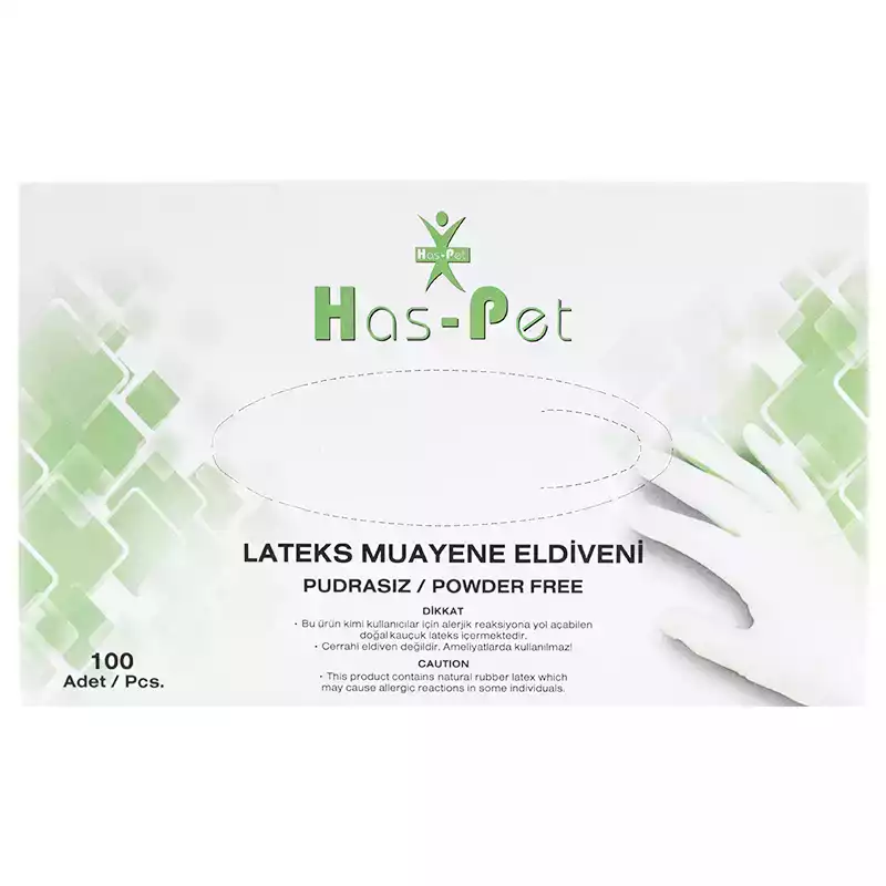 Haspet Beyaz Medium Pudrasız Muayene Eldiveni 100'lü - 1