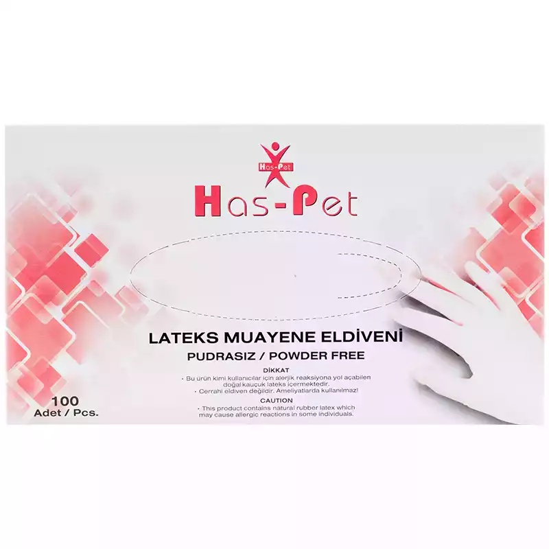 Haspet Beyaz Small Pudrasız Muayene Eldiveni 100'lü - Haspet