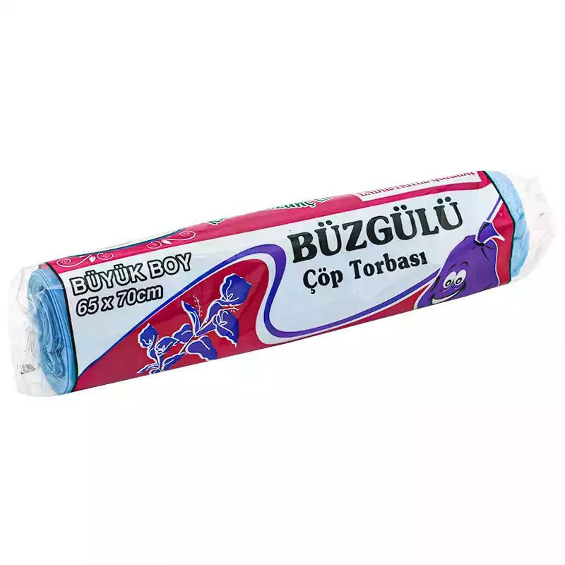 Kazanç Çöp Poşeti 200 Gr Büyük Mavi Büzgülü 65x70 - 1