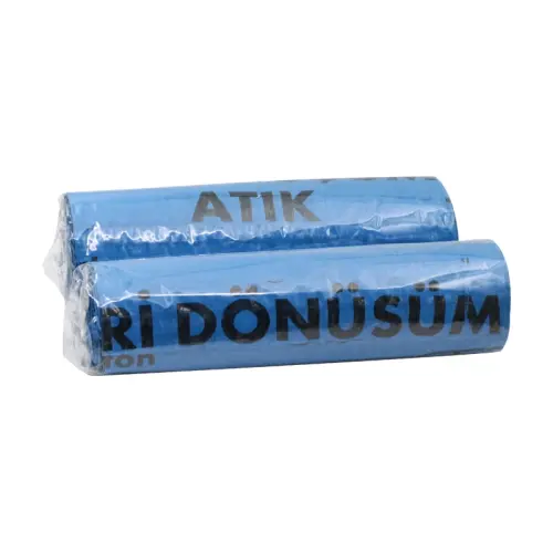 Kazanç Geri Dönüşüm Atık Baskılı 810 Gr Mavi Çöp Poşeti 80x110 E586 - 2