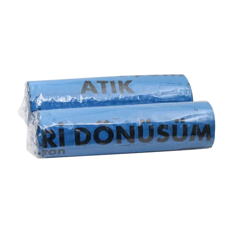 Kazanç Geri Dönüşüm Atık Baskılı 810 Gr Mavi Çöp Poşeti 80x110 E586 - Kazanç (1)