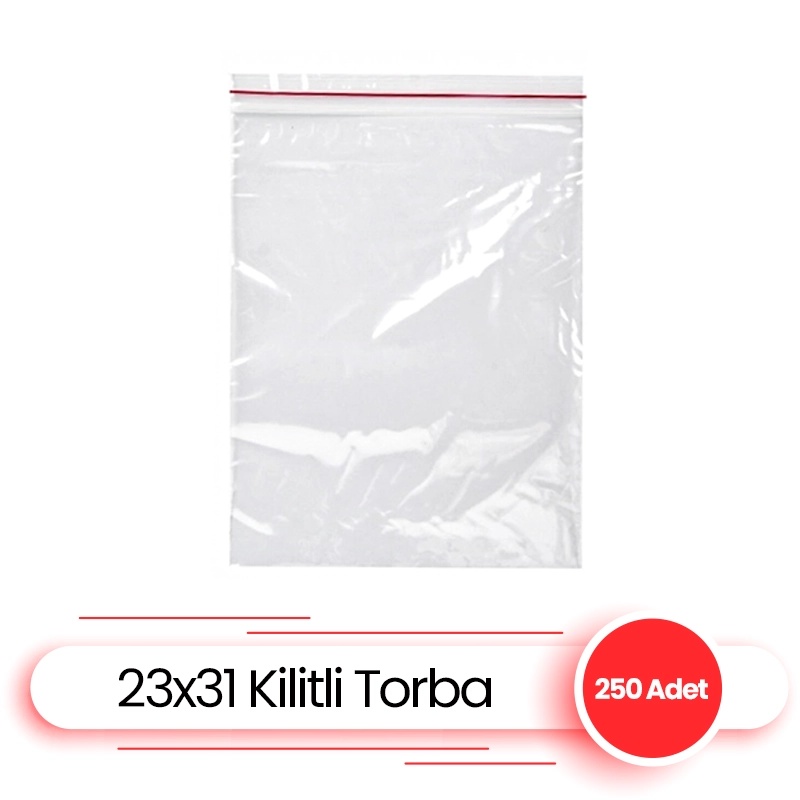 Kilitli Torba 23x31 Kilitli Poşet Naylon 250 Li - ANGUN AMBALAJ