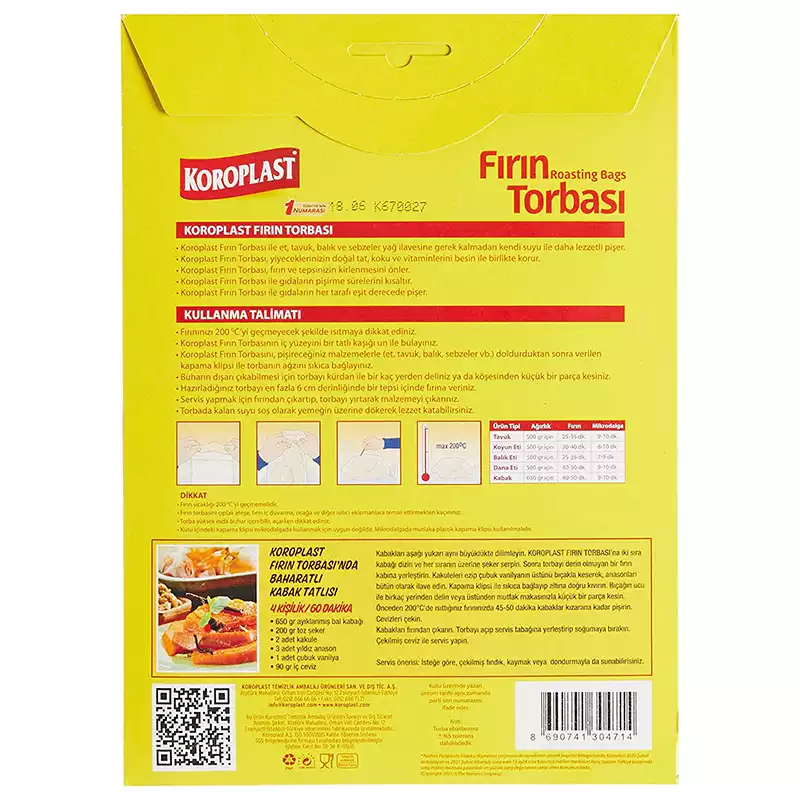 Koroplast Fırın Torbası 8 Adet 25 x 38 cm - 2