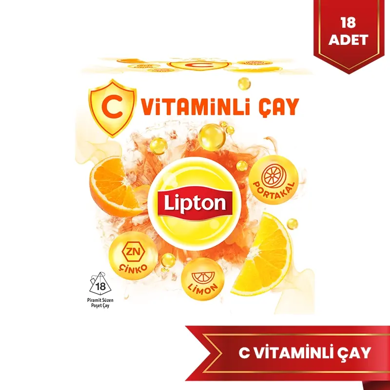 Lipton C Vitaminli Bitki ve Meyve Çayı Portakal Ve Limon Aromalı 18'li Paket - 1