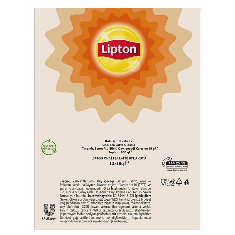 Lipton Chai Tea Latte 18 Gr 10'lu Kutu - 6