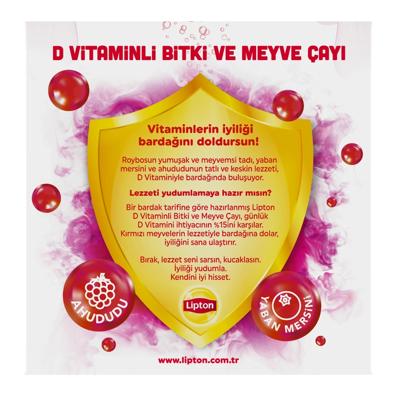 Lipton D Vitaminli Bitki ve Meyve Çayı Ahududu Yaban Mersini Aromalı 18'li Paket - 4