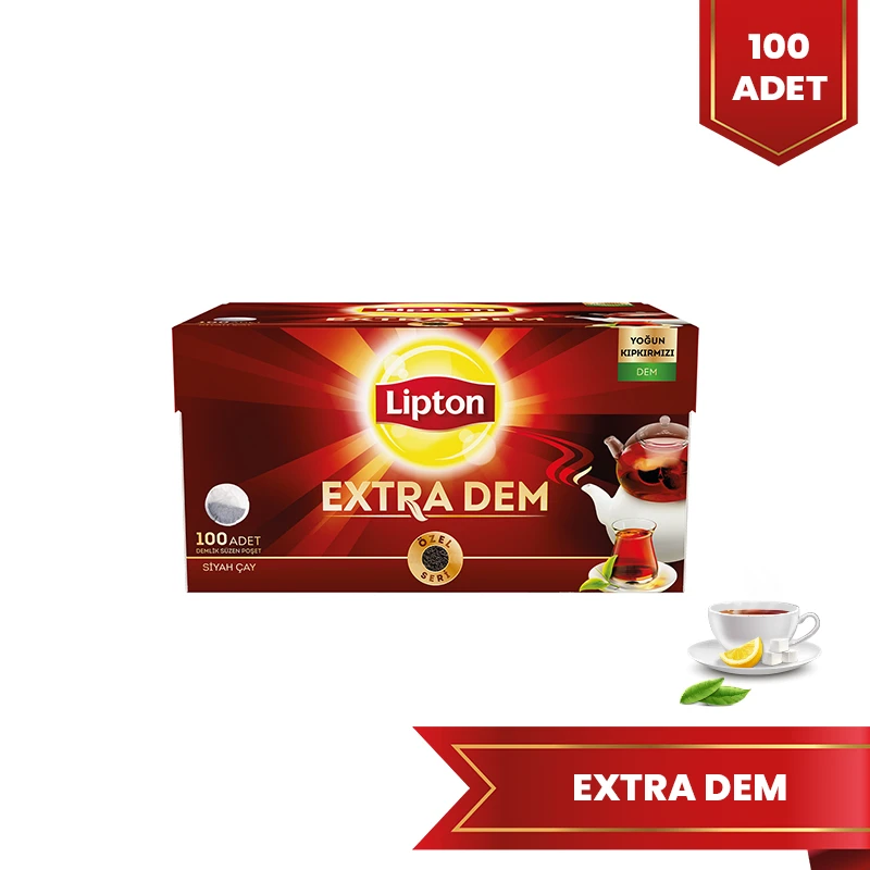 Lipton Extra Dem Demlik Poşet Çay 100'lü Siyah Çay - 1
