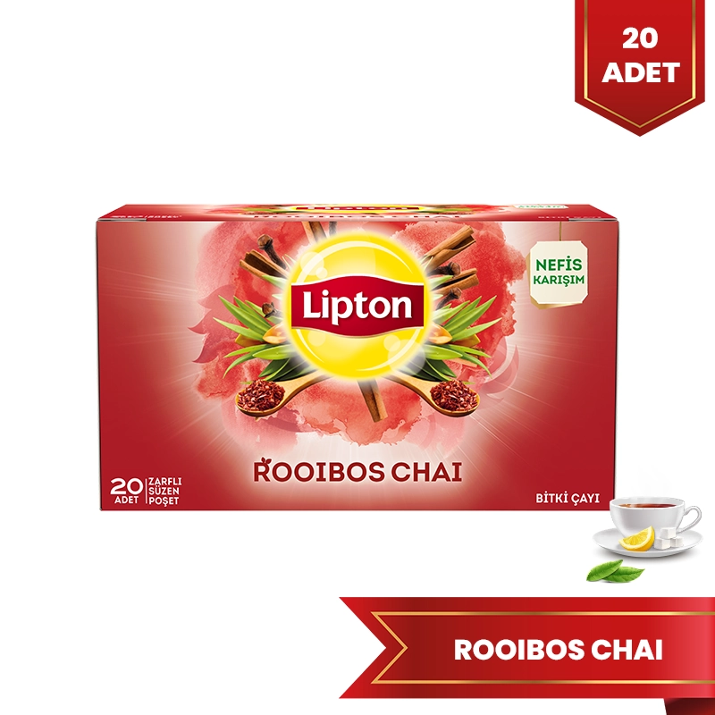 Lipton Rooibos Chai Bardak Poşet Bitki Çayı 20'li - Thumbnail