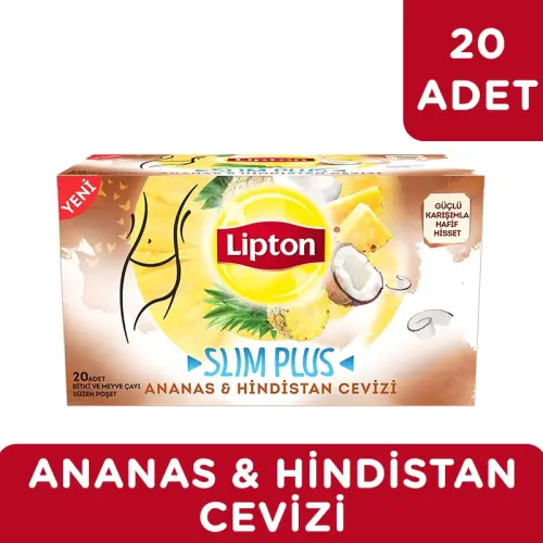 Lipton Slim Plus Ananas ve Hindistan Cevizli Bardak Poşet Çay 20'li - 2