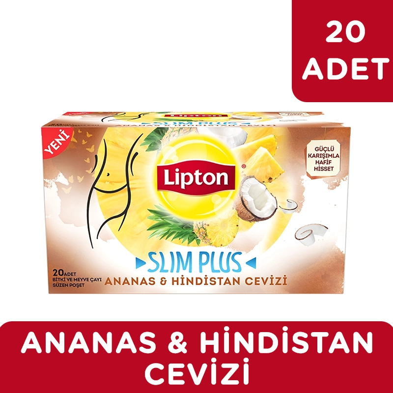 Lipton Slim Plus Ananas ve Hindistan Cevizli Bardak Poşet Çay 20'li - 2