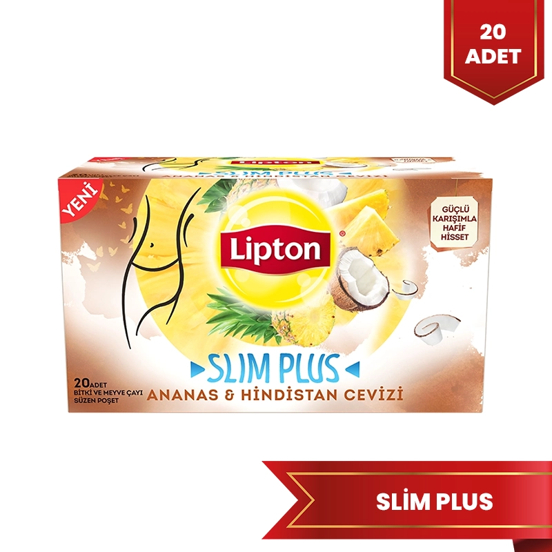 Lipton Slim Plus Ananas ve Hindistan Cevizli Bardak Poşet Çay 20'li - 1