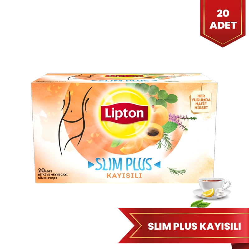 Lipton Slim Plus Kayısılı Bardak Poşet Çay 20'li Bitki Çayı - 1