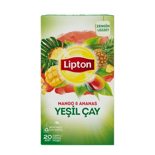 Lipton Tropikal Mango Ananas Yeşil Çay Bardak Poşet Bitki Çayı 20'li - 3