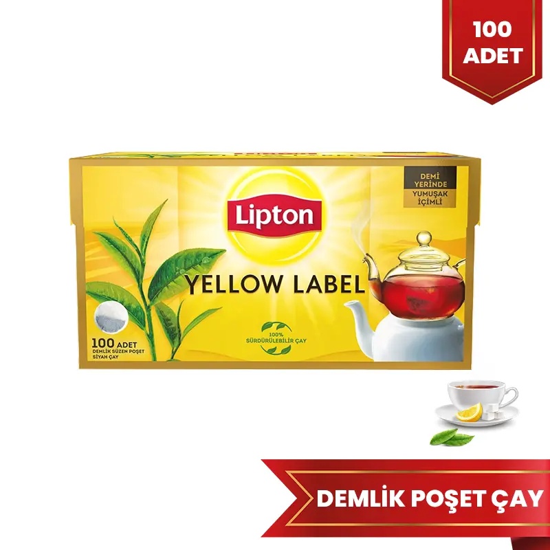 Lipton Yellow Label 100' lü Demlik Poşet Çay - LİPTON ÇAY