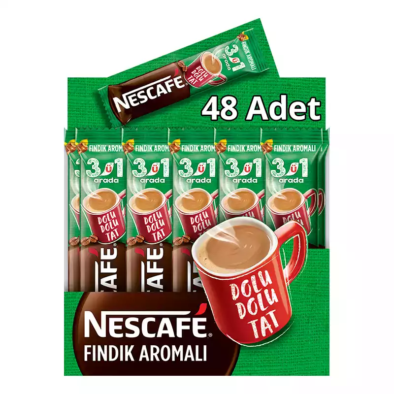 Nestle Nescafe 3'ü 1 Arada Fındıklı 17gr X 48'li