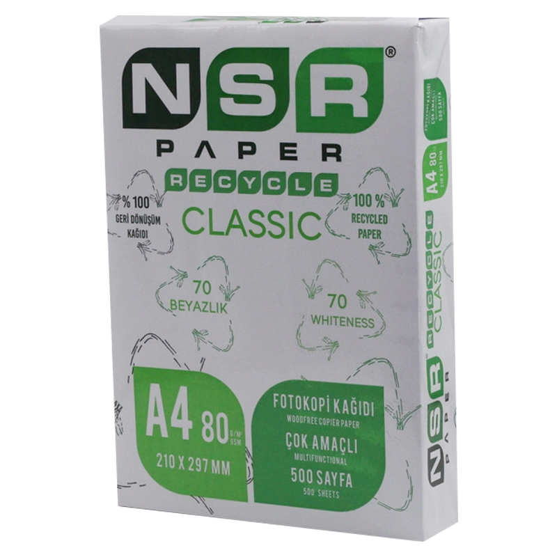 NSR Paper Classic A4 Fotokopi Kağıdı 80 Gr Geri Dönüştürülmüş - Thumbnail