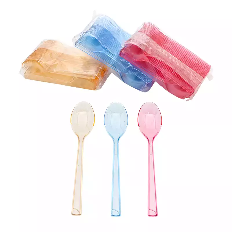 Plastik Renkli Dondurma Kaşığı 50 Adet Poppy - Thumbnail