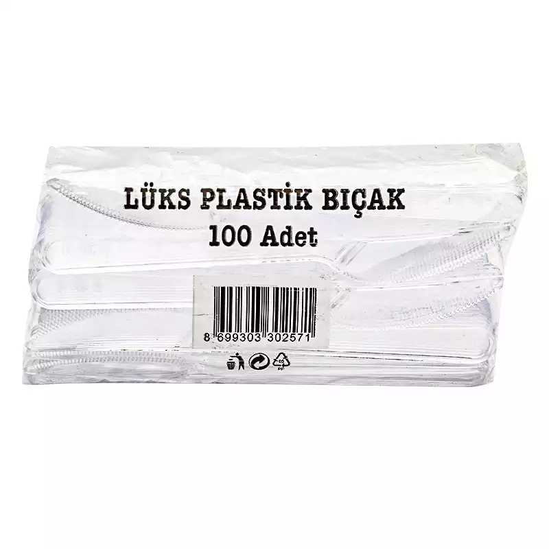 Poppy Plastik Lüx Bıçak 100'lü - 1